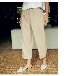 Quince 100% European Linen Pants Khaki Large